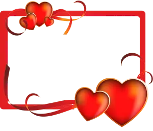 Red Valentine Heart Frame with Decorative Ribbons