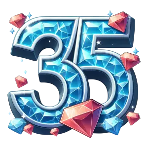 Crystal Style Number 35 with Blue and Pink Gems