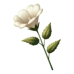 White Bell Flower with Green Leaves
