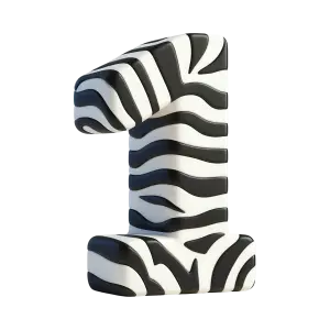 Zebra-Patterned Number One