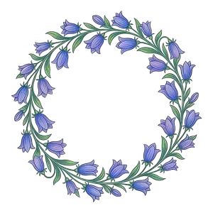 Bluebell Flower Wreath Illustration