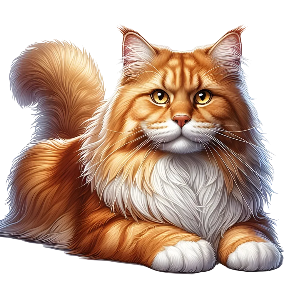 Detailed Illustration of a Relaxed Orange Tabby Cat