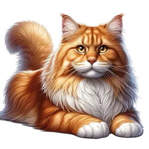 Detailed Illustration of a Relaxed Orange Tabby Cat