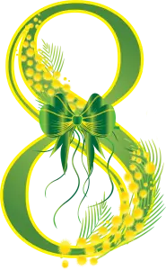Green and Yellow Floral Number 8 with Bow