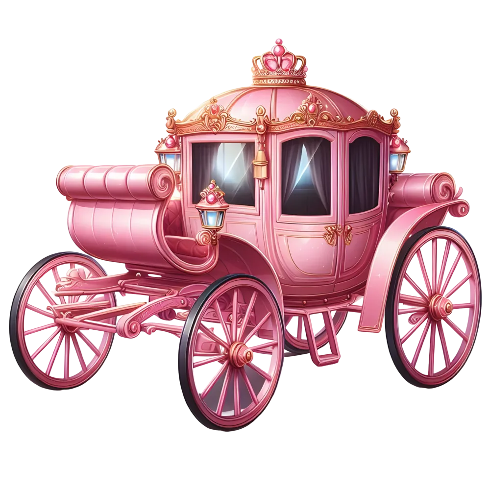 Pink Royal Vintage Princess Carriage with Gold Accents