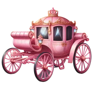Pink Royal Vintage Princess Carriage with Gold Accents