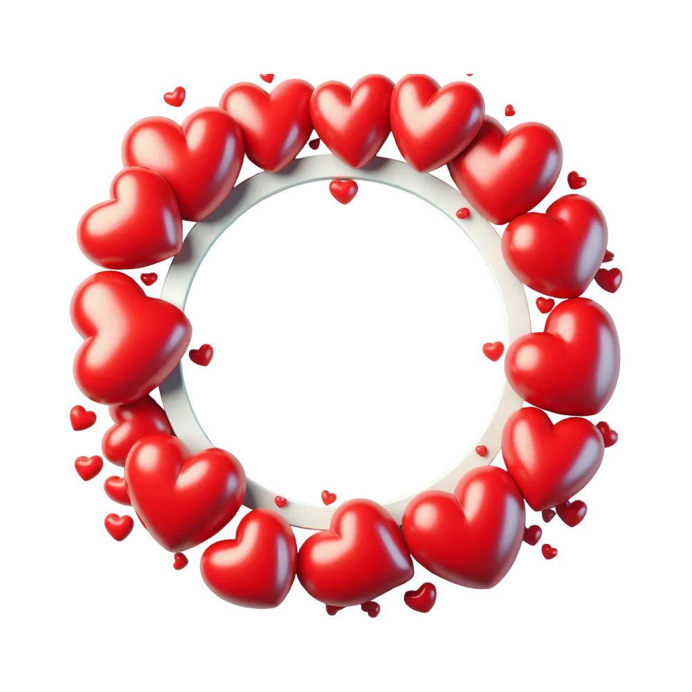 Red Heart Balloon Wreath Frame