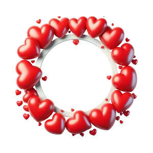 Red Heart Balloon Wreath Frame