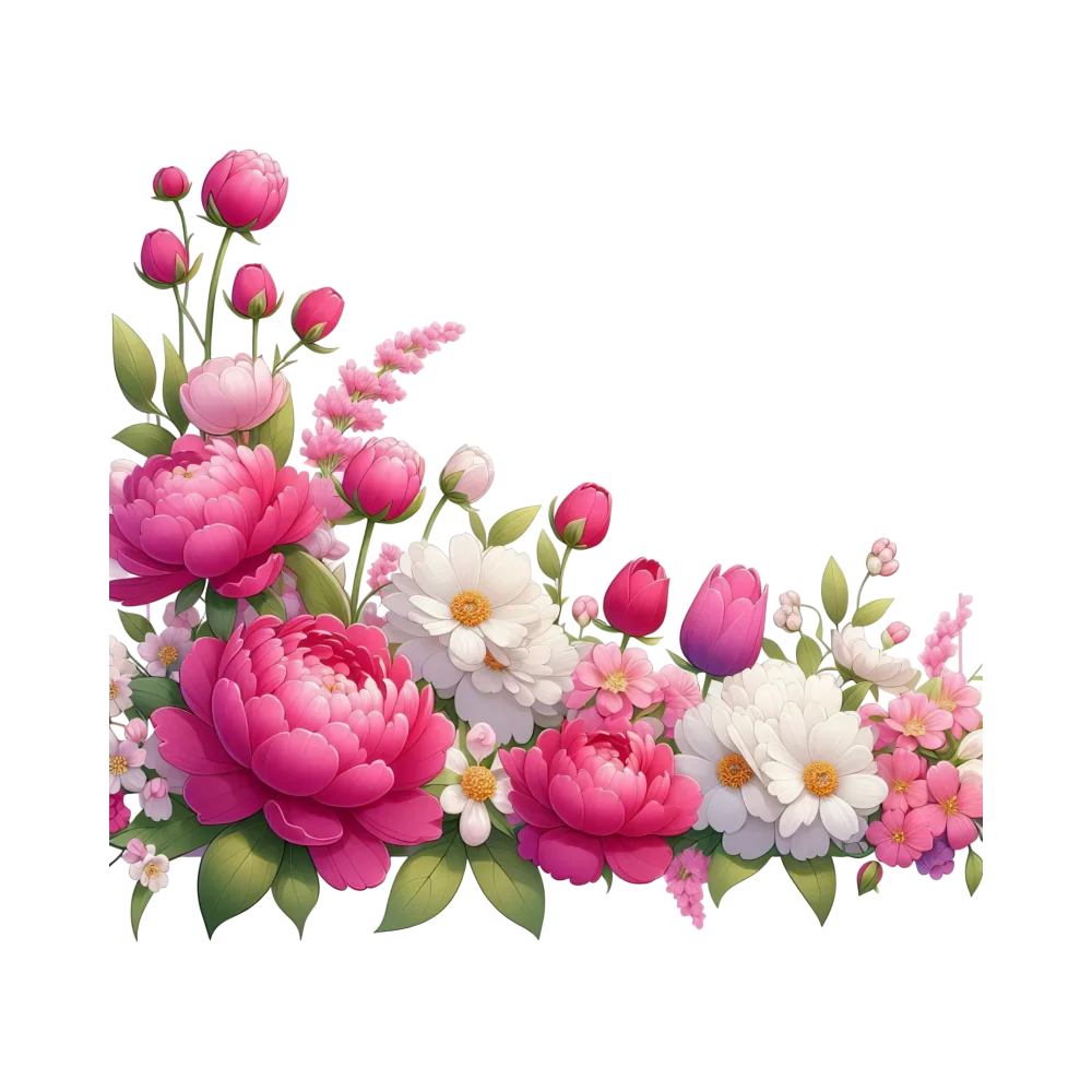 Corner Floral Arrangement with Pink and White Flowers