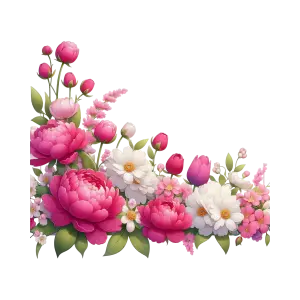 Corner Floral Arrangement with Pink and White Flowers