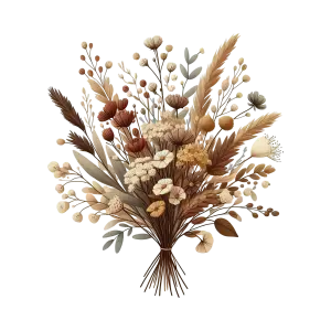 Rustic Dried Flower Bouquet with Natural Tones