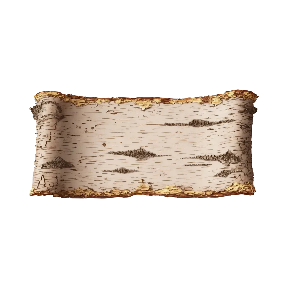 Birch Tree Bark Section with Curled Edges