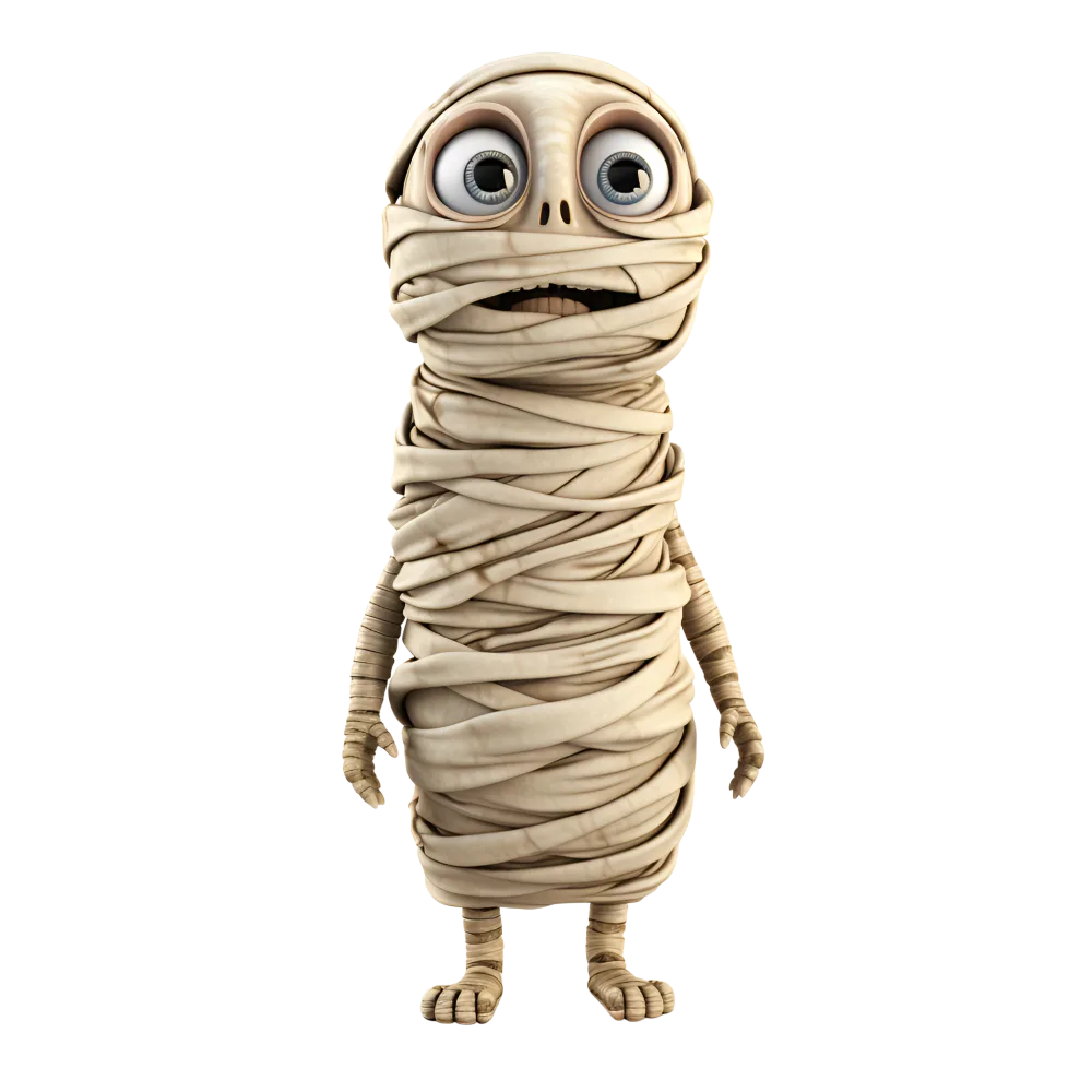 Cute Cartoon Mummy Character Illustration