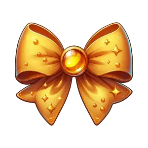 Golden Decorative Bow with Sparkles and Gem