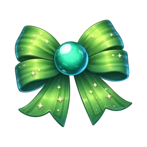 Shiny Green Decorative Bow with Gem