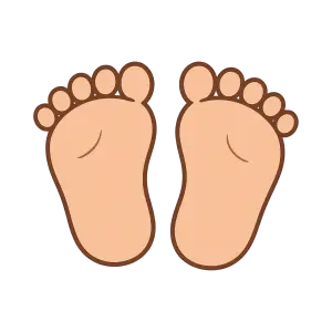 Cartoon Illustration of Two Bare Feet