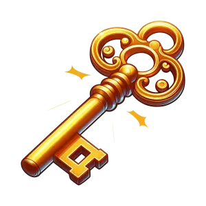 Golden Antique Skeleton Key with Ornate Bow