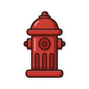 Red Fire Hydrant Icon Illustration