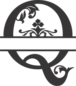 Ornamental Floral Divider Line in Black
