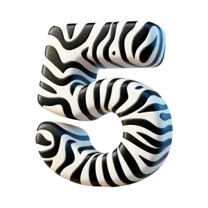 Zebra Pattern Number 5 Style