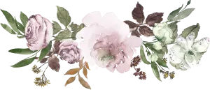 Watercolor Floral Arrangement with Roses and Greenery