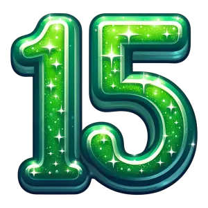 Shiny Glittery Green Number 15