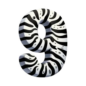 3D Zebra Pattern Number 9