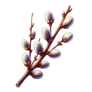 Realistic Illustration of Pussy Willow Branch