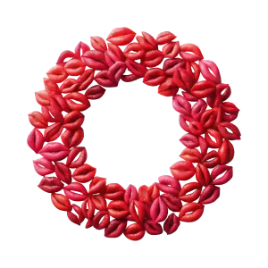 Kiss Lips Shaped Decorative Red Wreath