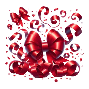 Decorative Red Ribbons and Bows Collection