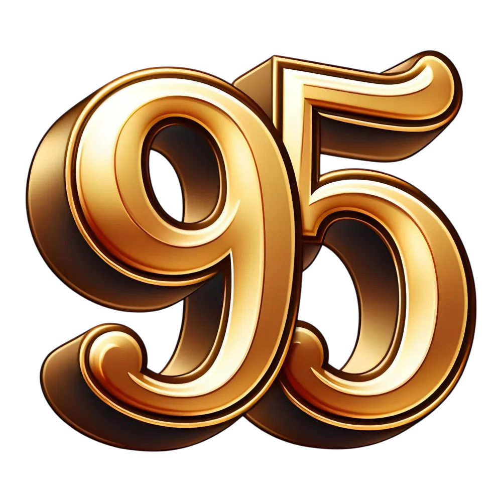 3D Gold Number 95 Illustration