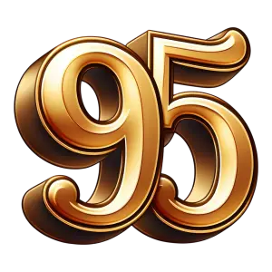 3D Gold Number 95 Illustration