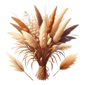 Bundle of Dried Pampas Grass in Warm Tones