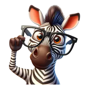 Cartoon Zebra Wearing Large Black Glasses