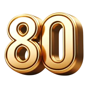 3D Gold Number 80