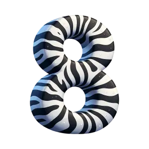 Zebra Pattern Number 8 Inflatable Ring