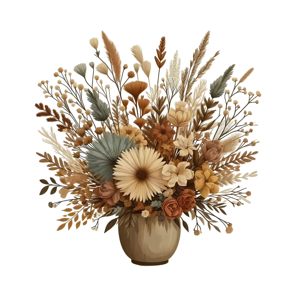 Dried Autumn Bouquet in Beige Vase