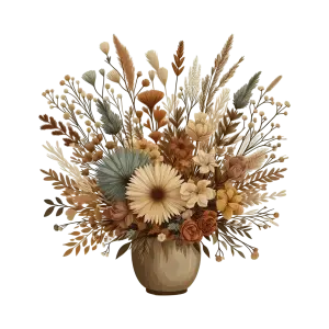 Dried Autumn Bouquet in Beige Vase