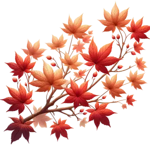 Autumn Maple Leaves Branch PNG