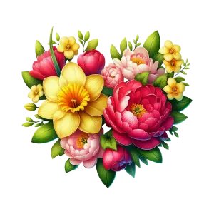 Colorful Floral Bouquet with Daffodils and Peonies