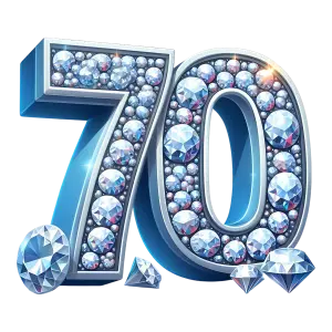 Diamond Encrusted Number 70 Illustration