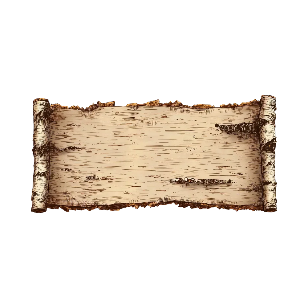 Illustrated Vintage Birch Bark Scroll Blank