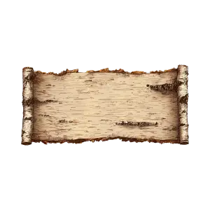 Illustrated Vintage Birch Bark Scroll Blank