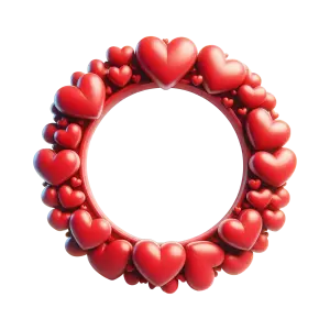Red Heart-Shaped Wreath Frame