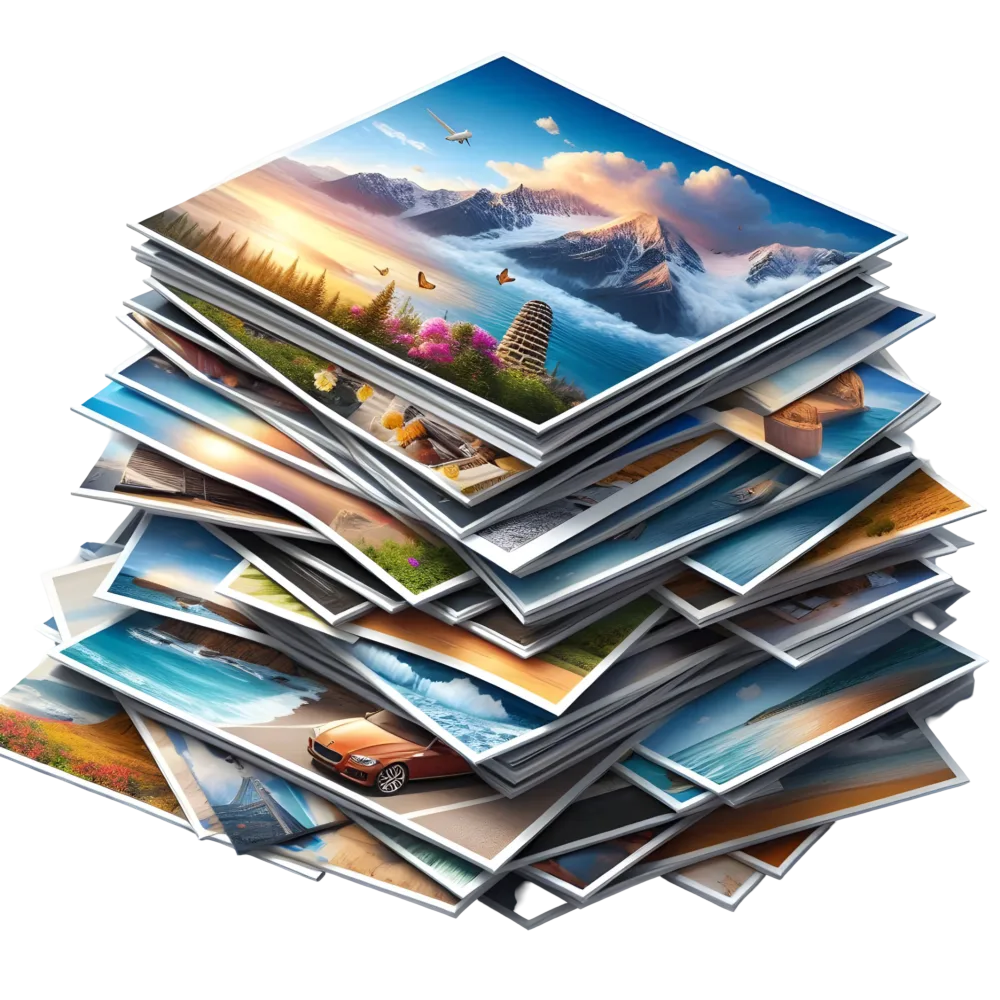 Stack of Diverse Printed Photographs