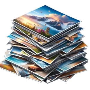 Stack of Diverse Printed Photographs