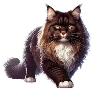 Realistic Maine Coon Cat Walking