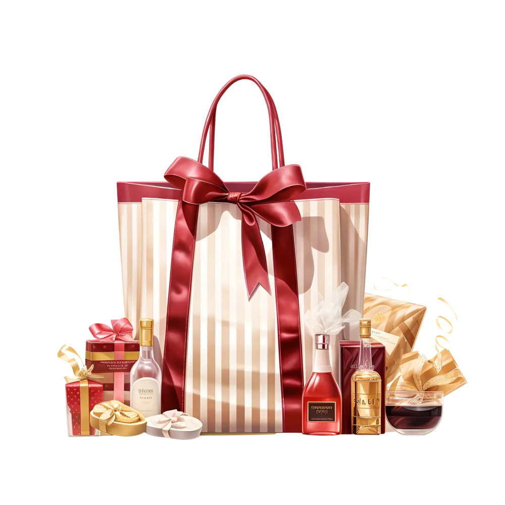 Luxury Gift Bag with Assorted Presents and Bottles