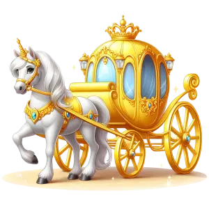 Golden Fairy Tale Unicorn Carriage