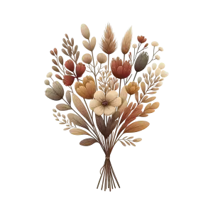 Autumn Dried Flower Bouquet Illustration